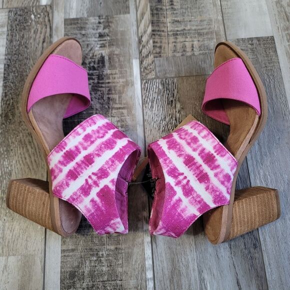 New Toms Fushsia Rose Majorca Cut Out Sandals Size 7 - Picture 7 of 8